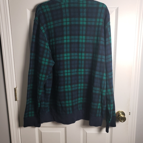 Lands End Long Sleeve Quarter Zip Plaid Pullover - Picture 7 of 9